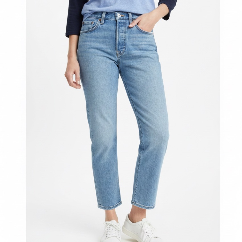 Levi’s 501 Cropped Classic Vintage Style Button Fly Straight Leg Jeans Size W25